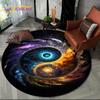 3D Ковер Круглый Инь Ян Тай Цзи–Символизирующий Баланс, Круглый Ковер для Гостиной или Спальни–Нескользящий Напольный Коврик, Дзен Декор