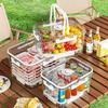 Picnic Box Clear Food Storage with Drain Plate for Easy Outdoor Use