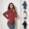 Women's Elegant High Neck Knitted Long Sleeve T-Shirt