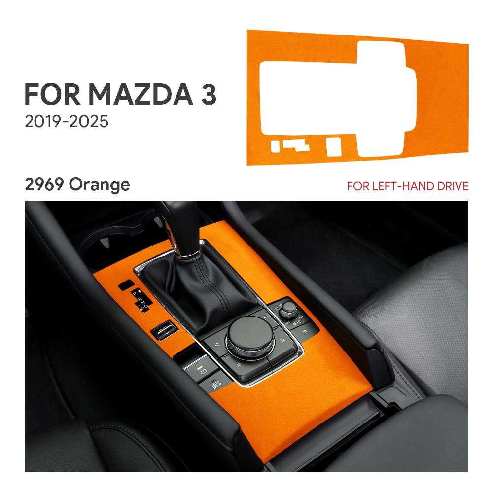 Top Suede Trim Sticker For Mazda 3 Axela BP 2019 2020 2021 2022 2023 2024 2025 Car Automatic Gear Shift Panel With Sports Button sqmhc03