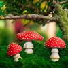 1PC Mini Resin Mushroom Statue,DIY Fairy Tale Garden Landscape Decoration, Handmade Mushroom Ornaments
