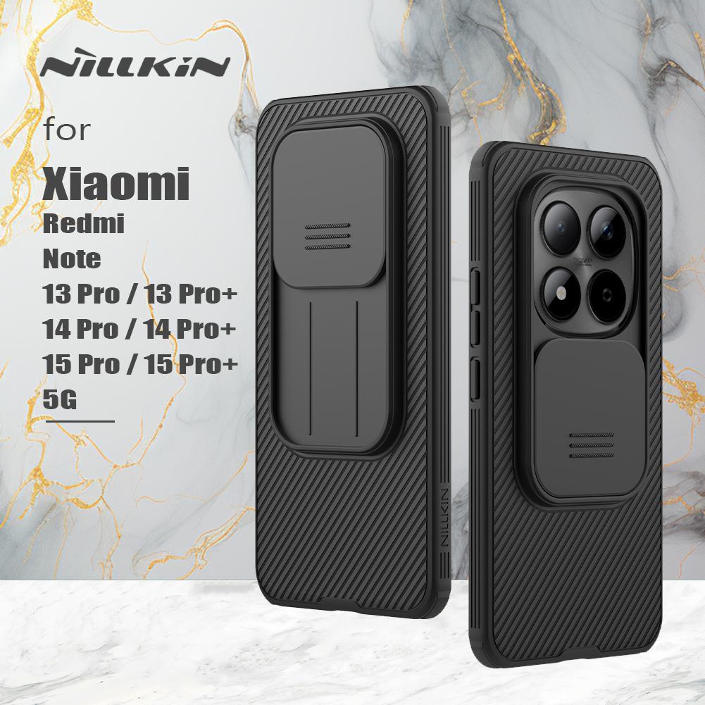 Nillkin For Xiaomi Redmi Note 13 14 15 Pro Plus 5G Case Hard PC CamShield Pro Camera Slide Protection Lens Back Cover Case