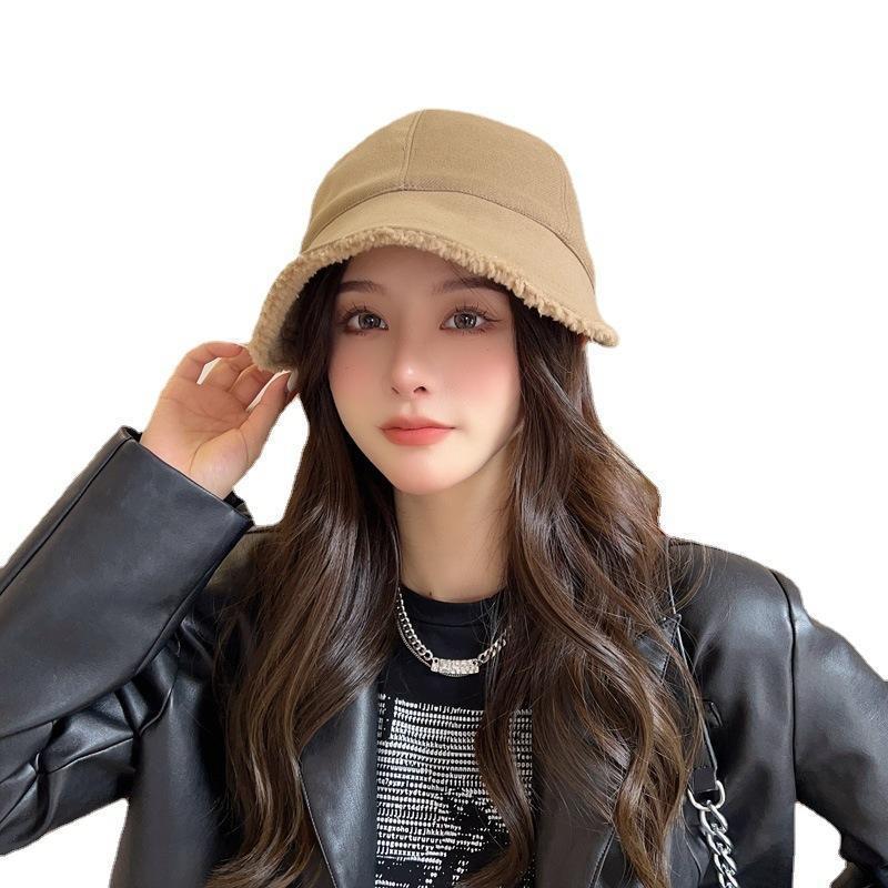Zhao Lusi's same style autumn and winter warm plush fisherman hat, Korean version, double-sided equestrian hat, casual versatile duckbill cap