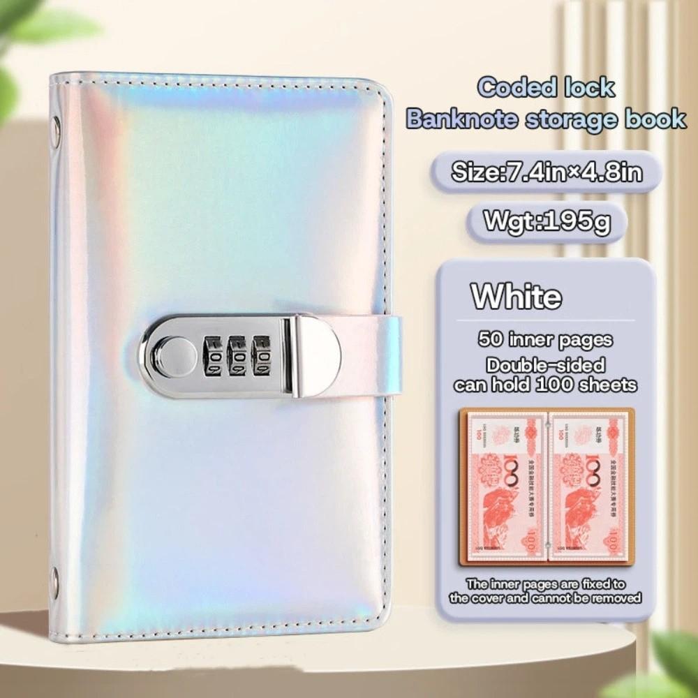 Laser Savings Book with Password Lock Dual Sided Account Book Budget Binder  New Year's Gift