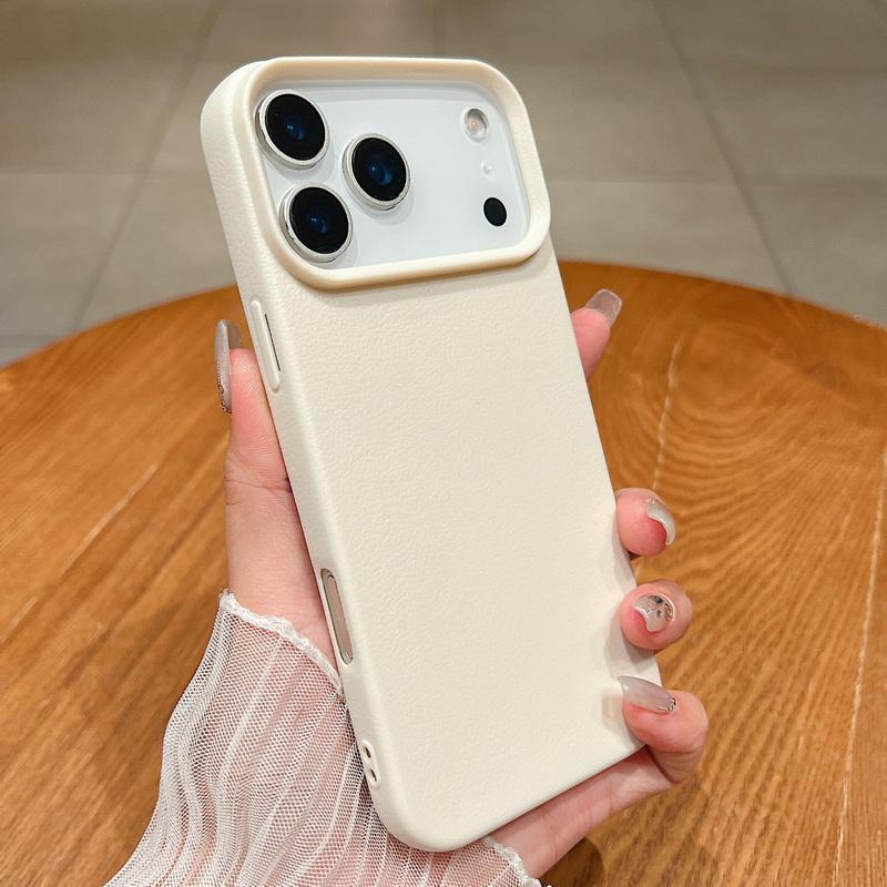 Мягкий ТПУ чехол с текстурой кожи, противоударный, для iPhone 17 Air 16 15 Pro Max 12 13 14 15 Pro 11, однотонный силиконовый чехол, Fundas