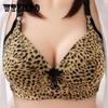 Underwear Women's No Steel Ring Bra Plus Size Bra Thin Gather-up Type Breast Beautiful Back Leopard Pattern Women Plus Size Underwear