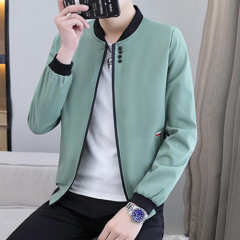 Jacket Men's Spring and Autumn New Work Jacket Men's Solid Color Loose Trendy Baseball Uniform Men's Casual Sports Jacket