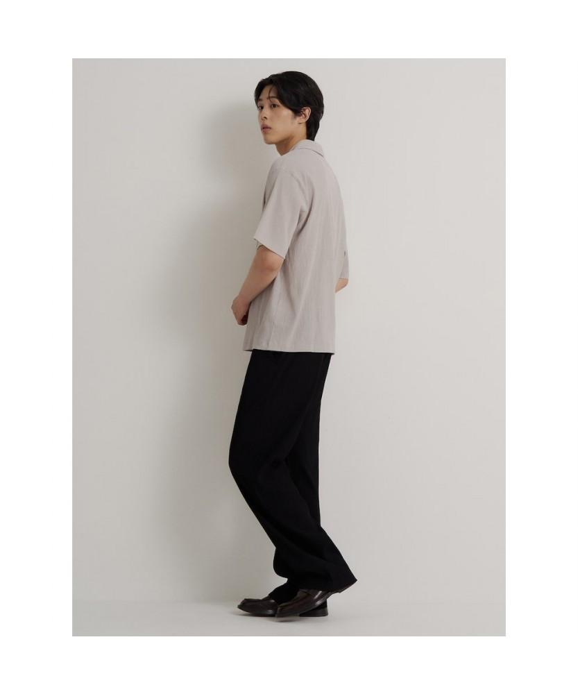 Binpolmen Crepe Elastic Waist Wide Pants Black