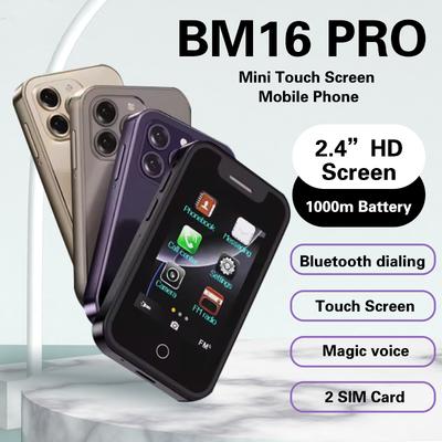НОВЫЙ BM16PRO 2G Мини Мобильный Телефон с Сенсорным Экраном, Две SIM-карты, Bluetooth, Набор номера, Автозапись звонков, Волшебный голос, Дешевый Мобильный Телефон, FM-радио