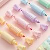 6pcs Mini Candy Shape Color Highlighter Marker Pen Dual Side Bold Fine Fluorescent Liner Drawing