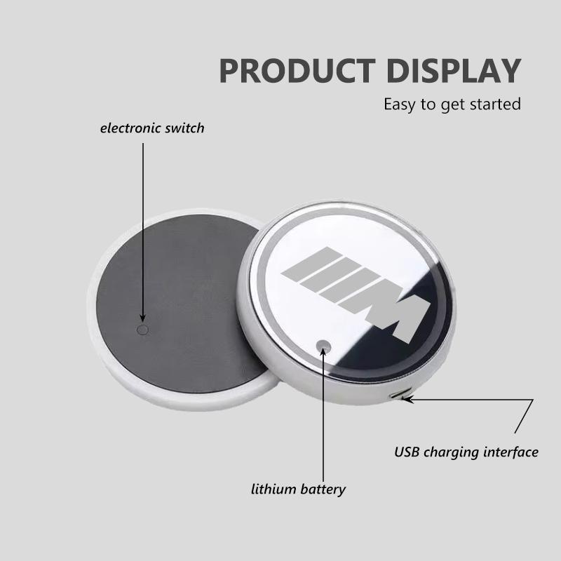 BBKK9 Car Colorful Luminous LED Atmosphere Light Cup Coaster Holder For BMW M Performance Alpina M3 M5 M6 X1 X3 X4 X5 G20