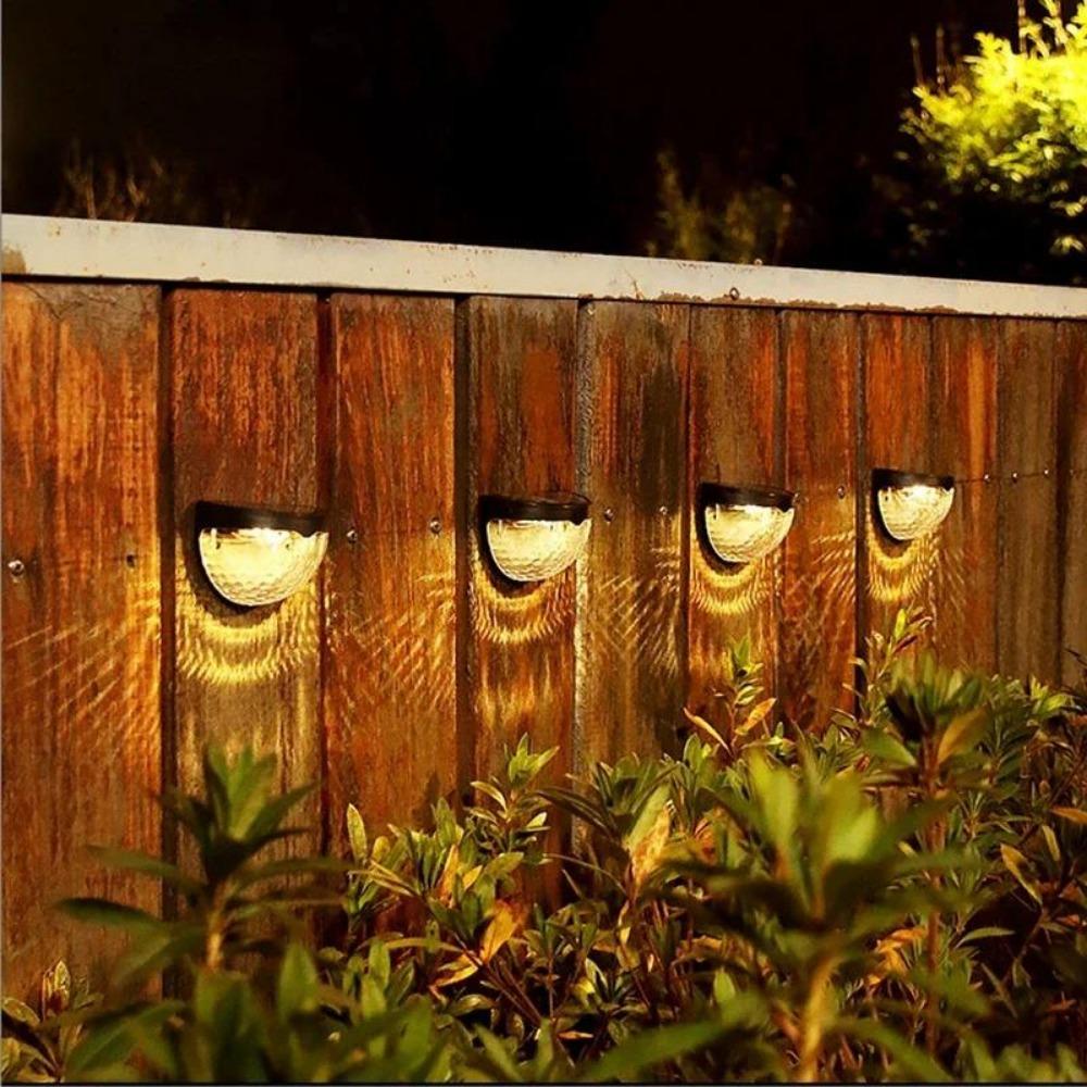 LED Solar Power Light Energy Wall Lamps Waterproof Stair Fence Lamp Semi-circular Lights Outdoor Home Garden Decoration Lighting