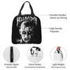 Черная Металлическая Термосумка для Ланча с Графикой 'Pinhead' для Женщин, Офисный Охладитель, Термоконтейнер для Еды, Сумка-Тоут, Портативные Ланч-Боксы, Контейнер