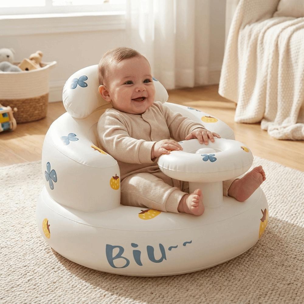 Lightweight Portable Baby Chair Built-In Pump Baby Sofa Suitable Inflatable Baby Seat Bathing