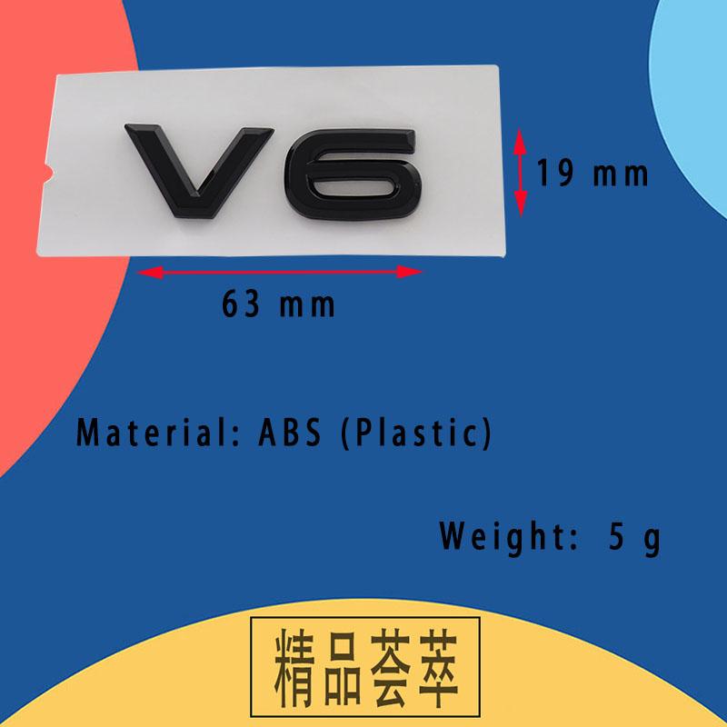 3D Премиум ABS V6 для автомобиля Крыло багажник Задний капот Декаль Эмблема Значок Наклейка