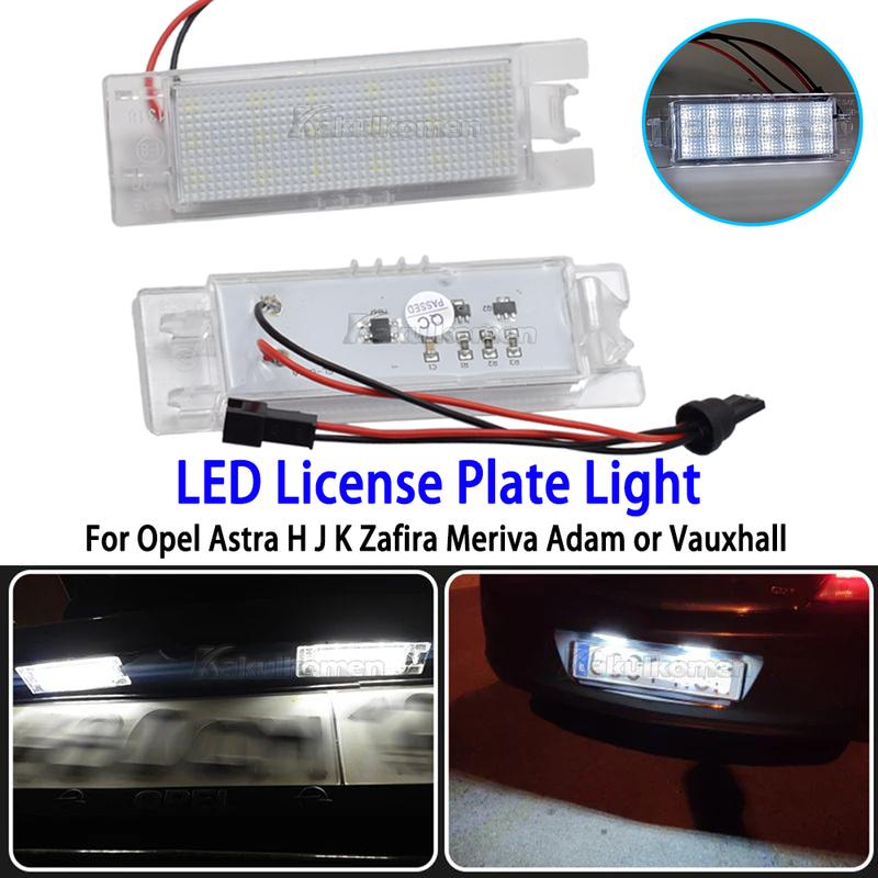 LED License Number Lamps Plate Lights For Opel Astra K J H Corsa D E C Meriva A B Vectra C Zafira B Insignia Adam Vauxhal