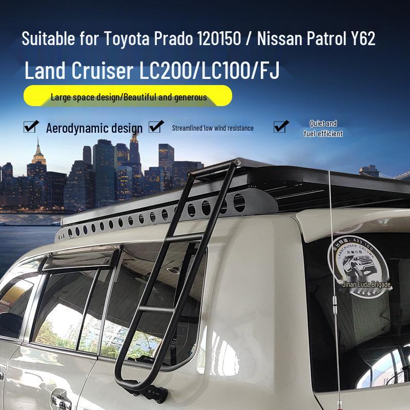 Compatible Roof Racks for Toyota Land Cruiser Prado 120/150, Nissan Patrol Y62, LC200/LC100, and FJ Cruiser.
