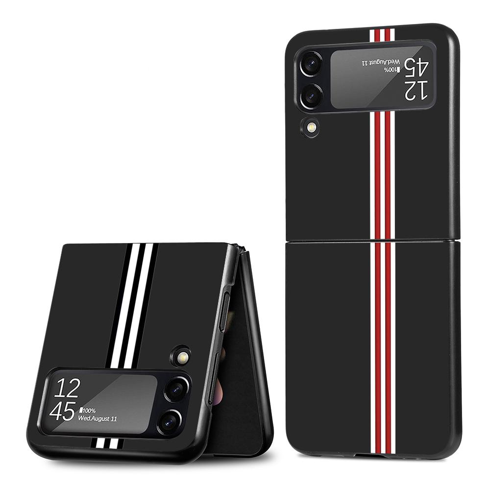 Чехол для мобильного телефона Samsung Galaxy Z Flip3 Flip4 5G черный чехол Z Flip 3 жесткий ПК роскошный чехол Zflip3 Funda спортивные фирменные полосы