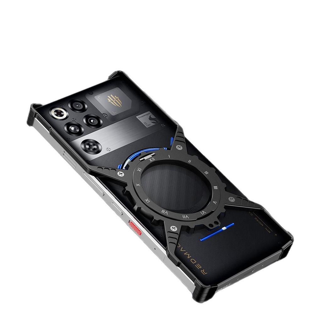 Чехол Metal X-Shape для Red Magic 11 Pro+ с магнитной светящейся шестерней и вращающейся подставкой