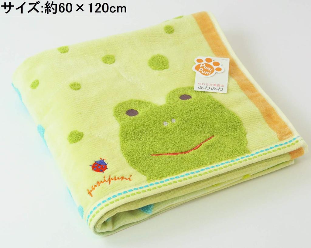 Uchino Bath Green 60 x 120 Mochi 9018B704 G Полотенце, Лягушка, Прибл.. см, Пуни,