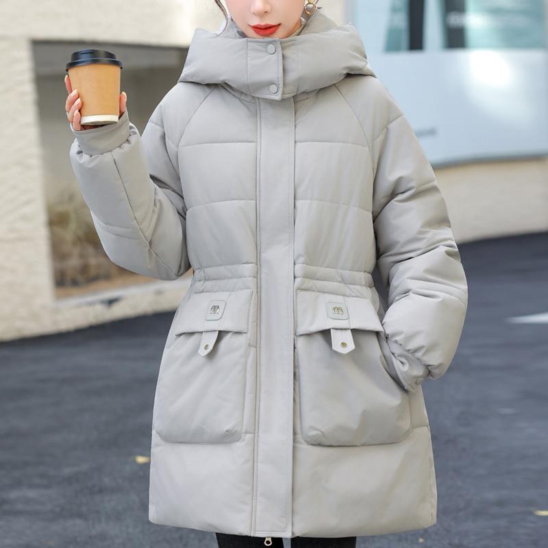 Модное зимнее пальто женское длинное парки с капюшоном свободное толстое теплое женские куртки