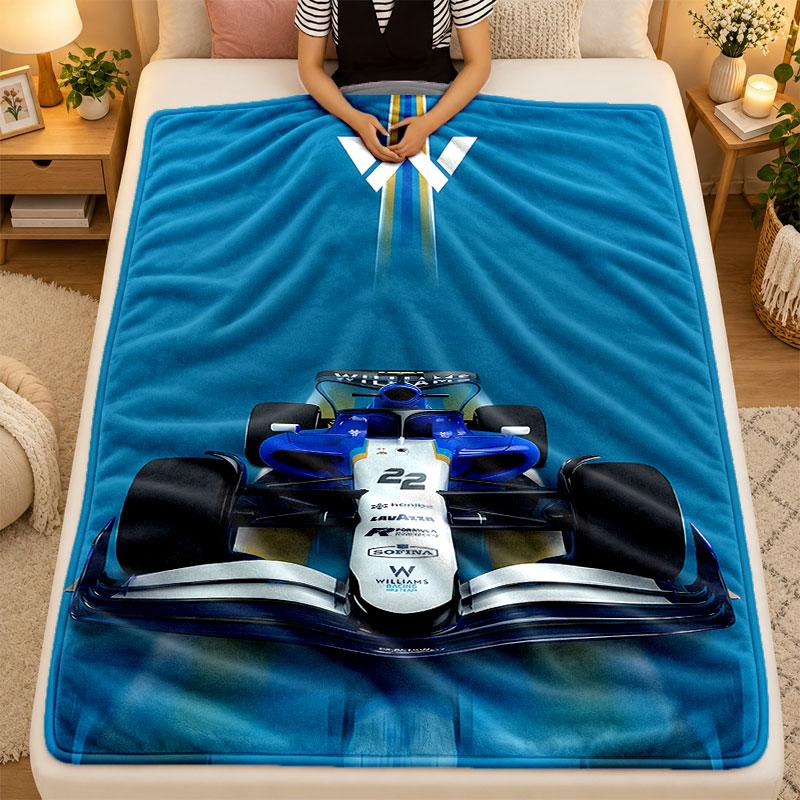 Flannel BlanketWilliams Racing Warm Soft Throw Blanket for Indoor Sofa Bed Living Room Use
