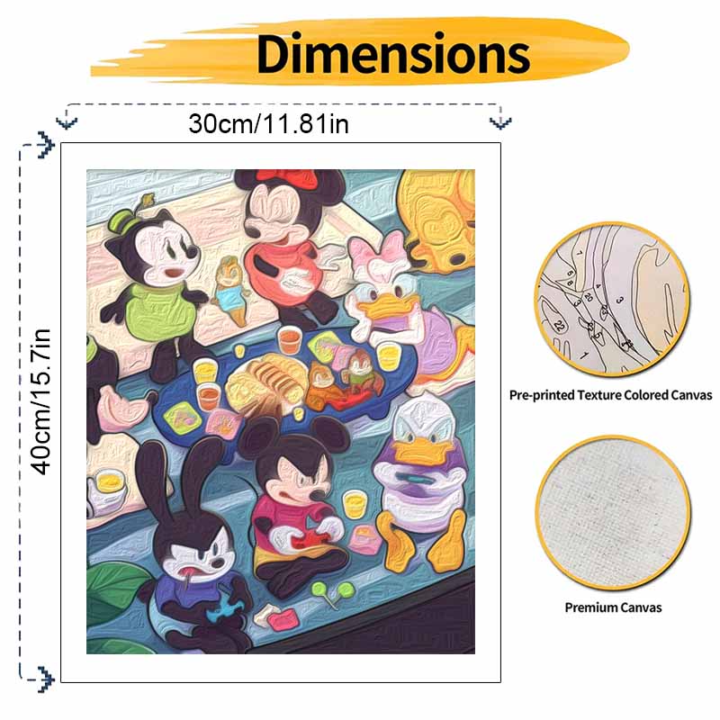 Disney Mickey and Friends party gaming digital oil painting art kit DIY handmade home decoration gift