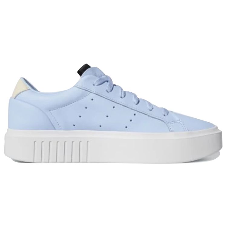 Adidas Originals Sleek Super Synthetic Leather Fashion Slip-Resistant Lightweight Breathable Low-Top Skate Shoes Women Sneaker Blue EE4504
