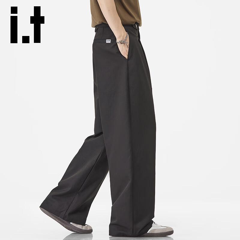 izzue it Men's American Retro Loose Straight Casual Trousers