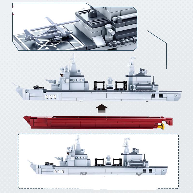 Развивающие детские игрушки «сделай сам» Строительные блоки из мелких частиц M38-B0701 Китайский военно-морской флот Тип 094 Интегрированные поставки Корабль Строительные блоки 497 шт.