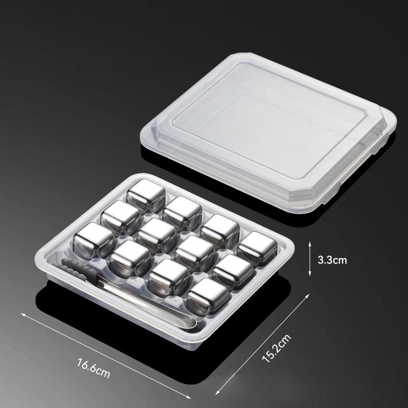 304 Stainless Steel Ice Cubes, Reusable Whiskey Stones, Dice Poker Pattern, Quick-Frozen Metal Ice Pellets, Beer Cooler Bar Tool