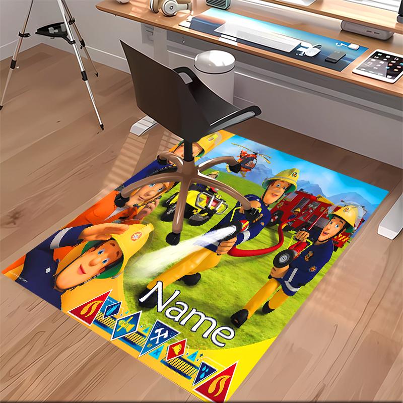 Custom personalization Fireman Sam Print Area Rug - Soft, Washable Non-Slip Indoor Mat,Living Room,Home&Office Decorative Rug