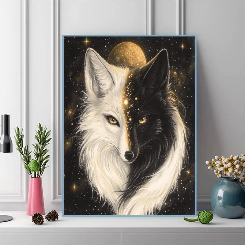 Fox Pattern 3pcs 100% Round Full Drill 5D DIY Diamond Painting Embroidery Cross Stitch Rhinestone Décor