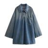 Spring/Summer Women's Versatile Lapel Loose Denim Dress - Simple Fashion