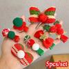 5 шт./Набор Снеговик Рождественская елка Санта Клаус Заколка для волос Мультяшные подвески Зажимы для волос типа «клювик» для женщин, девочек, детей Рождественский головной убор для вечеринки