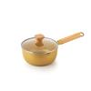 SENSARTE Yukihira Saucepan, Non-Stick, with Lid, 20cm, Induction and Gas Compatible, Saucepan, Milk Pan, Gold