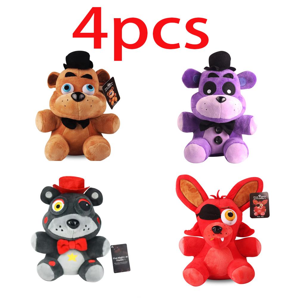 spot  New FiveNight At Freddy Fnaf Cute Plush Toys Game Doll Bonnie Bear Foxy Cartoon Stuffed Dolls Freddy Toys For Children Gif