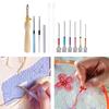 Needle Punch Tool Kits for Adult Embroidery Punch Needle Tool Punch Needle Supplies with Needle Threader Seam Ripper