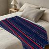 Soft Warm Flannel Blanket: Anti-Pilling Minimalist Striped Cozy Throw for Postpartum, Home Lounge, Christmas & Halloween