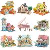 Wooden 3D Puzzle Assembly Building Model Teenager DIY Style Cottage Educational Toys Small Building House Toys