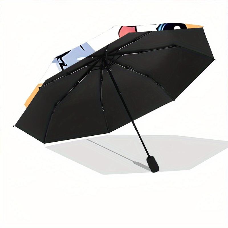 1pc Cute Cats Automatic Opening/Closing Folding Umbrella with 55 Ribs, Plastic Handle, Windproof Portable Sunshade Umbrella y250726095