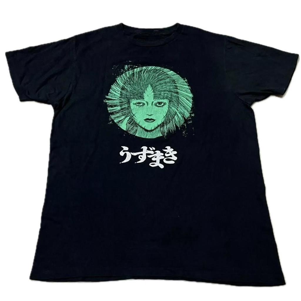 Junji Ito Uzumaki Horror Manga Spiral Curse Mint Green Graphic Tee Cotton Mens Womens Tshirt Summer Streetwear