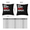 Eat Sleep Ninja Repeat Pillowcase Polyester Linen Velvet Printed Zip Decorative Pillow Case Bed Cushion Cover