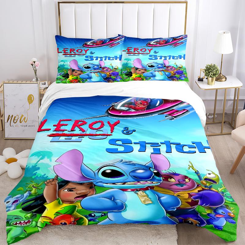 3Pcs Leroy Stitch Adventure Bedding Sets For All Sizes New 3D Printed Bed Cover Comforter Duvet Cover Pillowcase Bedroom Decoration
