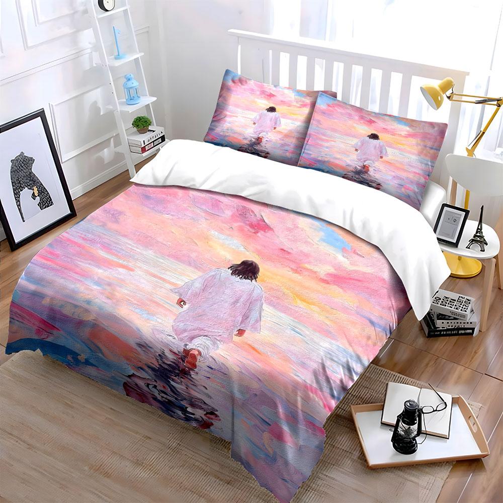 Person walking on water. Bedding sets Duvet cover sets Duvet covers Pillowcases(1 * Duvet Cover 2 * Pillowcases without duvet insert)