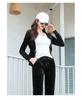 Women's Gold Velvet Hooded Sweatshirt and Straight Pants Two-Piece Sports Suit for Spring and Autumn