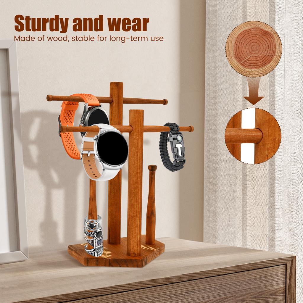 Держатель для колец с бейсбольной тематикой, 2-слойный деревянный органайзер для демонстрации ожерелий с подвесками в виде софтбола, подставка для чемпионских колец