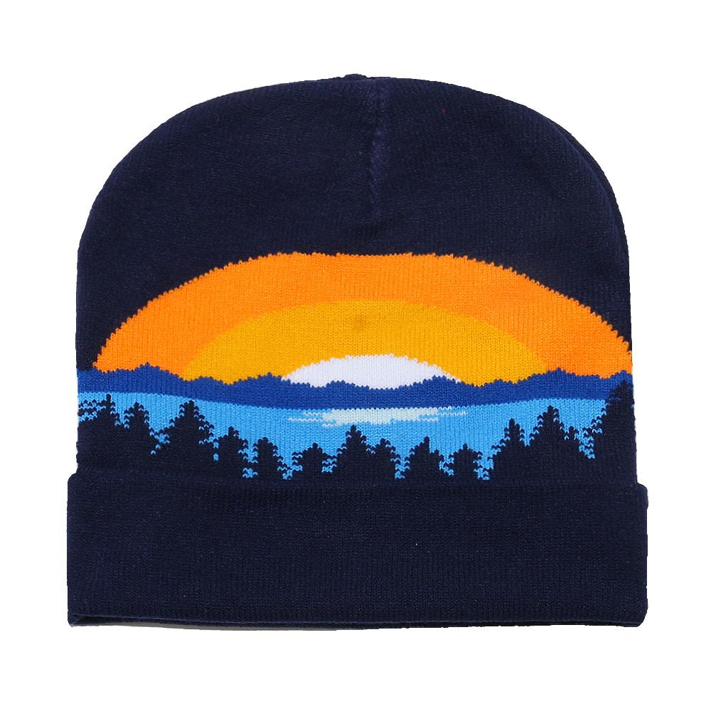 Autumn and winter new wool hat women's casual versatile cute colored love jacquard knitted hat couple