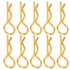 10Pcs RC Car Shell Clip RShape Metal Body Clips Pins for 1 5 1 6 1 8 1 10 RC Car(Gold )