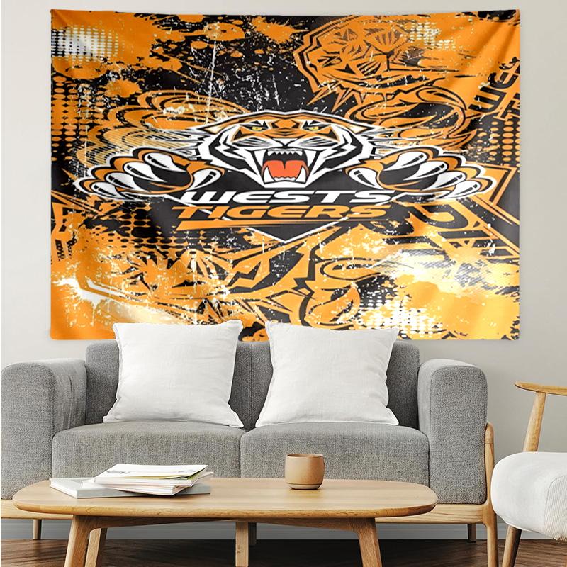 1PC Wests Tigers Roar Strength And Pride Tapestry, Unique Design Tapestry, Suitable for Bedroom,Livingroom, Playroom,Heartwarming Holiday Gifts